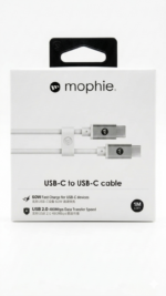 ⁦Mophie Charging Cable USB-C To USB-C 100W, 1M - Wihte⁩ - الصورة ⁦2⁩